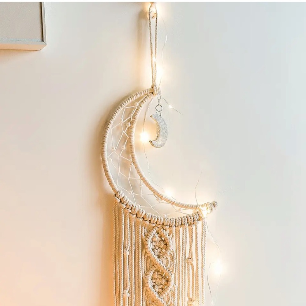 New Bohemian Lighted Macramé Star & Moon Set - Picture 7 of 7